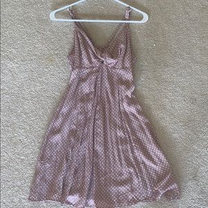 American eagle polkadot pink and white dress